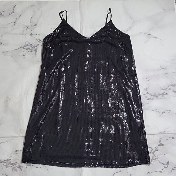 a new day Dresses & Skirts - A New Day Black Sequin Slip Dress